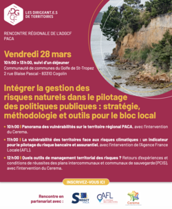 Réunion régionale PACA-Corse - Intégrer la gestion des risques dans le pilotage des politiques publiques : stratégie, méthodologie et outils pour le bloc local