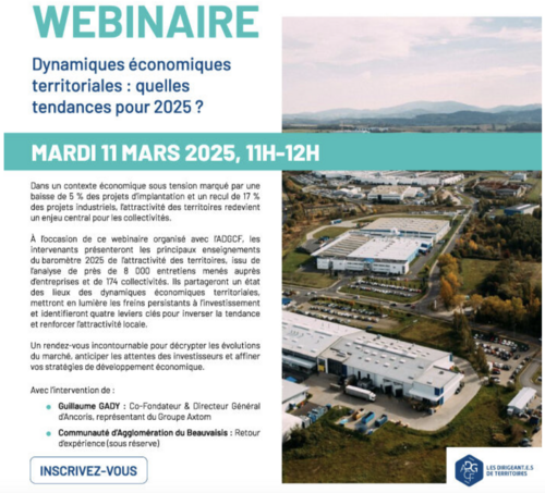 Webinaire - Dynamiques économiques territoriales : quelles tendances pour 2025 ?